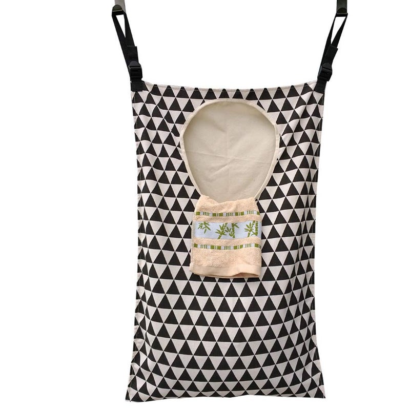 Amlrt Adjustable Space Saving Door Hanging Laundry Hamper Bag with Stainless Steel Hooks - Image 1